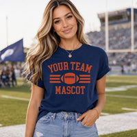 Personalized Football Mom and Dad Shirt, Custom Team Mascot Tee, Player Name Number Game Day Spirit Wear, Custom Team Gift, Front Back Print