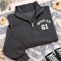 Personalized Mascot Embroidered Quarter Zip Sweatshirt, Custom Team Pullover, University Spirit Wear, Coach Game Day, Custom Team Gift
