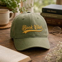 Book Club Embroidered Hat, Book Lover Reading Group Baseball Cap, Low Profile Dad Hat, Literary Reader Birthday Gift, Everyday Cap Gift