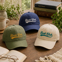 Book Club Embroidered Hat, Book Lover Reading Group Baseball Cap, Low Profile Dad Hat, Literary Reader Birthday Gift, Everyday Cap Gift