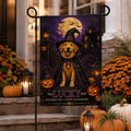 Personalized Pet Halloween Garden Flag, 12x18 Double Sided Yard Flag, Spooky Porch Decor, Custom Witch Dog Portrait, Halloween Gift