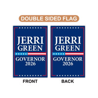 Jerri Green For Tennessee Governor 2026 Garden Flag, Double Sided, 2026 Governor Flag, Elections Flag, Race Red White & Blue Flag