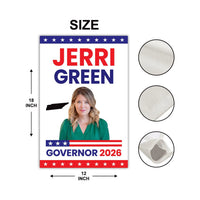 Jerri Green For Tennessee Governor 2026 Garden Flag, Double Sided, 2026 Governor Flag, Elections Flag, Race Red White & Blue Flag