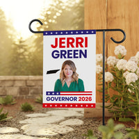 Jerri Green For Tennessee Governor 2026 Garden Flag, Double Sided, 2026 Governor Flag, Elections Flag, Race Red White & Blue Flag