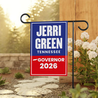 Jerri Green For Tennessee Governor 2026 Garden Flag, Double Sided, 2026 Governor Flag, Elections Flag, Race Red White & Blue Flag
