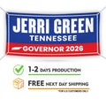 Jerri Green For Tennessee U.S. Governor Banner Sign, 13 oz Waterproof US Governor Election 2026 Vinyl Banner With Metal Grommets