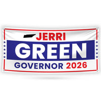 Jerri Green For Tennessee U.S. Governor Banner Sign, 13 oz Waterproof US Governor Election 2026 Vinyl Banner With Metal Grommets