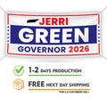 Jerri Green For Tennessee U.S. Governor Banner Sign, 13 oz Waterproof US Governor Election 2026 Vinyl Banner With Metal Grommets