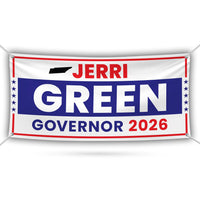 Jerri Green For Tennessee U.S. Governor Banner Sign, 13 oz Waterproof US Governor Election 2026 Vinyl Banner With Metal Grommets