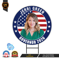 Jerri Green For Tennessee Governor 2026 Yard Sign, Corrugated Governor Elections Race Red White & Blue Yard Sign with Metal H-Stake