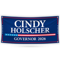 Cindy Holscher For Kansas U.S. Governor Banner Sign, 13 oz Waterproof US Governor Election 2026, Vinyl Banner With Metal Grommets