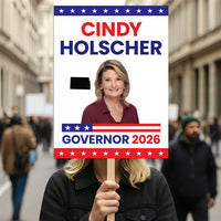 Cindy Holscher For Kansas Governor 2026 Election Sign, Democratics Party, Political Campaign Sign, Governor Election 2026 Race Poster Sign