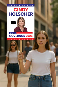 Cindy Holscher For Kansas Governor 2026 Election Sign, Democratics Party, Political Campaign Sign, Governor Election 2026 Race Poster Sign