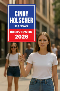Cindy Holscher For Kansas Governor 2026 Election Sign, Democratics Party, Political Campaign Sign, Governor Election 2026 Race Poster Sign