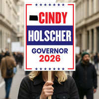Cindy Holscher For Kansas Governor 2026 Election Sign, Democratics Party, Political Campaign Sign, Governor Election 2026 Race Poster Sign