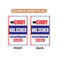 Cindy Holscher For Kansas Governor 2026 Garden Flag, Double Sided, 2026 Governor Flag, Elections Flag, Race Red White & Blue Flag