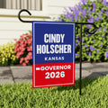 Cindy Holscher For Kansas Governor 2026 Garden Flag, Double Sided, 2026 Governor Flag, Elections Flag, Race Red White & Blue Flag