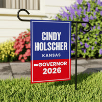 Cindy Holscher For Kansas Governor 2026 Garden Flag, Double Sided, 2026 Governor Flag, Elections Flag, Race Red White & Blue Flag