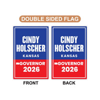 Cindy Holscher For Kansas Governor 2026 Garden Flag, Double Sided, 2026 Governor Flag, Elections Flag, Race Red White & Blue Flag