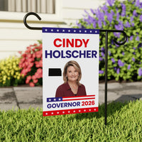 Cindy Holscher For Kansas Governor 2026 Garden Flag, Double Sided, 2026 Governor Flag, Elections Flag, Race Red White & Blue Flag