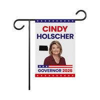 Cindy Holscher For Kansas Governor 2026 Garden Flag, Double Sided, 2026 Governor Flag, Elections Flag, Race Red White & Blue Flag