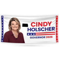 Cindy Holscher For Kansas U.S. Governor Banner Sign, 13 oz Waterproof US Governor Election 2026, Vinyl Banner With Metal Grommets