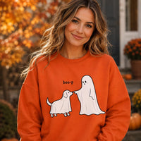 Cute Ghost Dog Halloween Crewneck, Funny Boo-p Dog Lover Sweatshirt, Spooky Season Pet Shirt, Ghost Puppy Fall Outfit, Pet Lover Gift