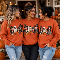 Halloween Boston Terrier Sweatshirt, Ghost Dog Crewneck, Pumpkin Pet Lover Shirt, Spooky Dog Mom Outfit, Halloween Gift for Pet Mom