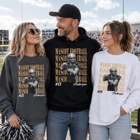 Personalized Football Player Photo Shirt, Custom Sport Sweatshirt, Senior Football Mom Crewneck, Family Game Day Outfit, Gift for Athlete