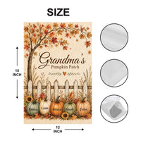 Personalized Mimi's Pumpkin Patch Garden Flag, 12x18 Double Sided Yard Flag, Fall Garden Decor, Grandkids Name Porch Decor, Autumn Gift