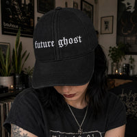 Future Ghost Embroidered Hat, Gothic Quote Baseball Cap, Low Profile Dad Hat, Alternative Gothic Streetwear Gift, Everyday Cap Gift