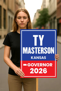 Ty Masterson For Kansas Governor 2026 Election Sign, Republicans Party, Political Campaign Sign, Governor Election 2026 Race Poster Sign