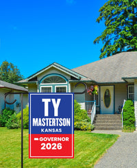 Ty Masterson For Kansas Governor 2026 Garden Flag, Double Sided, 2026 Governor Flag, Elections Flag, Race Red White & Blue Flag