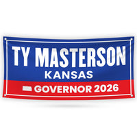 Ty Masterson For Kansas U.S. Governor Banner Sign, 13 oz Waterproof US Governor Election 2026, Vinyl Banner With Metal Grommets