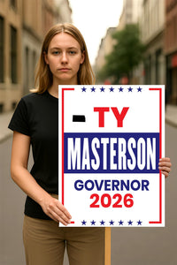 Ty Masterson For Kansas Governor 2026 Election Sign, Republicans Party, Political Campaign Sign, Governor Election 2026 Race Poster Sign