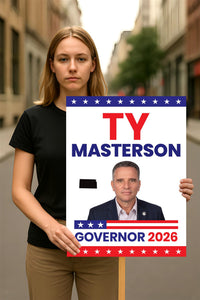 Ty Masterson For Kansas Governor 2026 Election Sign, Republicans Party, Political Campaign Sign, Governor Election 2026 Race Poster Sign