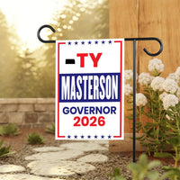 Ty Masterson For Kansas Governor 2026 Garden Flag, Double Sided, 2026 Governor Flag, Elections Flag, Race Red White & Blue Flag