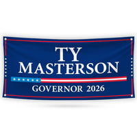 Ty Masterson For Kansas U.S. Governor Banner Sign, 13 oz Waterproof US Governor Election 2026, Vinyl Banner With Metal Grommets