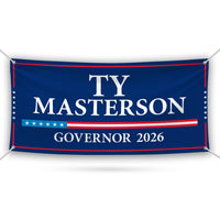 Ty Masterson For Kansas U.S. Governor Banner Sign, 13 oz Waterproof US Governor Election 2026, Vinyl Banner With Metal Grommets