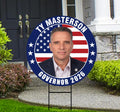 Ty Masterson For Kansas Governor 2026 Yard Sign, Corrugated Plastic Governor Elections, Race Red White & Blue Yard Sign with Metal H-Stake