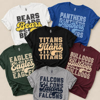 Personalized School Mascot Shirt, Custom Team Name Tee, Retro Varsity Mascot T-Shirt, Game Day School Spirit Apparel, Custom Team Gift