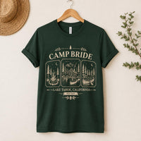 Personalized Camp Bachelorette Shirt, Custom Mountain Bride Tee, Lake Bachelorette Party Top, Hiking Bridal Crew, Camping Gift for Bride