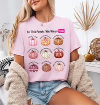 Oncology Nurse Breast Cancer Awareness Shirt, We Wear Pink Fall Pumpkin Tee, Hospital Shift Tee, Chemo Nurse Gift, Nurses Week Gift