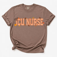 Custom Fall Nurse Crewneck, Personalized Plaid RN Sweatshirt, Bow Pumpkin Nursing Shirt, ER ICU Night Shift Top, Nurse Appreciation Gift