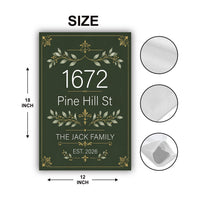 Personalized Address Garden Flag, 12x18 Double Sided Yard Flag, Custom Family Decor, House Number Outdoor Porch Sign, Housewarming Gift