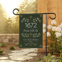 Personalized Address Garden Flag, 12x18 Double Sided Yard Flag, Custom Family Decor, House Number Outdoor Porch Sign, Housewarming Gift