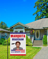 Marquita Bradshaw For Tennessee Senate 2026 Garden Flag, Double Sided, 2026 Senate Flag, Elections Flag, Race Red White & Blue Flag