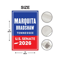 Marquita Bradshaw For Tennessee Senate 2026 Garden Flag, Double Sided, 2026 Senate Flag, Elections Flag, Race Red White & Blue Flag