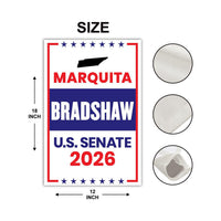 Marquita Bradshaw For Tennessee Senate 2026 Garden Flag, Double Sided, 2026 Senate Flag, Elections Flag, Race Red White & Blue Flag