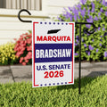Marquita Bradshaw For Tennessee Senate 2026 Garden Flag, Double Sided, 2026 Senate Flag, Elections Flag, Race Red White & Blue Flag